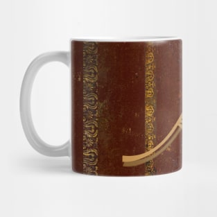 Old Leather Look Book Cover Monogrammed Letter A Mug